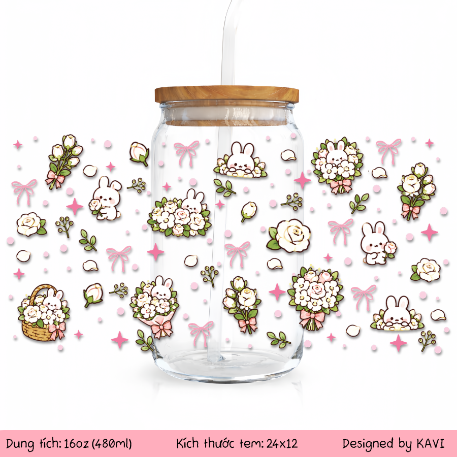 Bunny & White Rose (1)